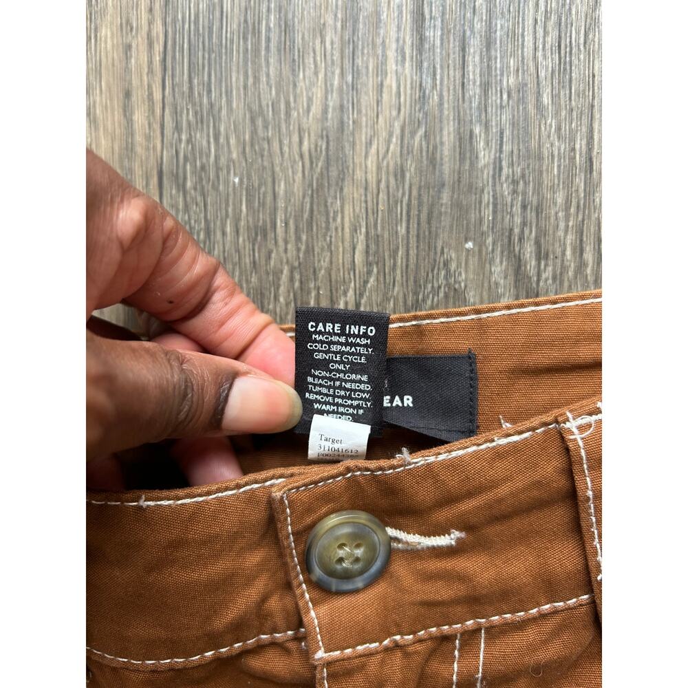 🥶 WhoWhatWear Dark Tan Wide Leg Cropped High Rise Pants Size 6 - Picture 12 of 12